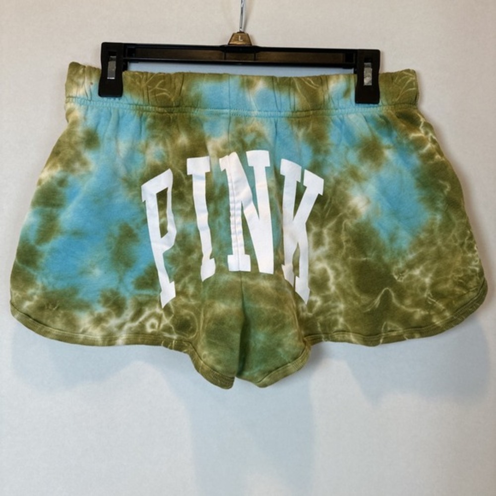 Victorias Secret Pink Tie Dye Varsity Shorts Blue & Green Size Medium‎